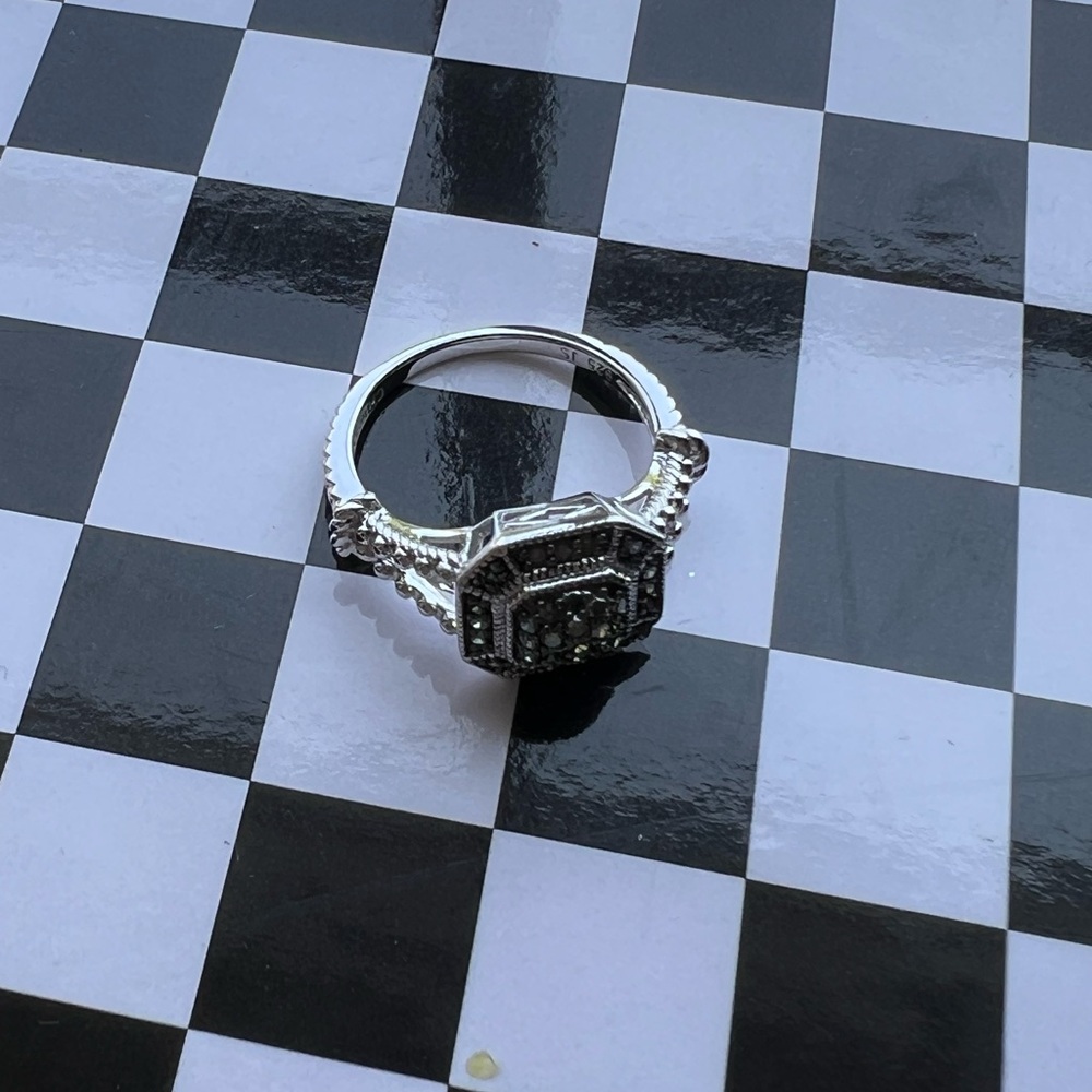 JS Affinity Sterling Silver & Pave Green Diamond Ring 💚 - Picture 6 of 14